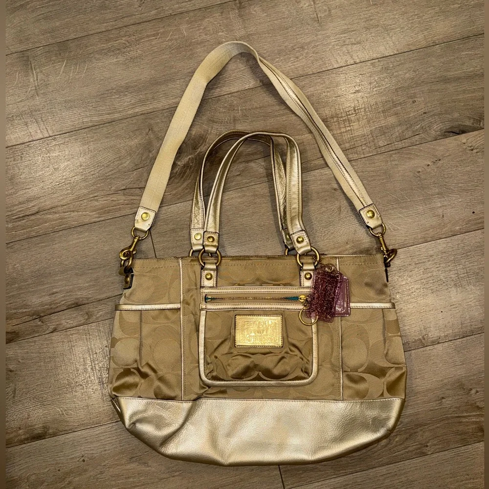Coach POPPY metallic gold‎ Y2K Shoulder Bag